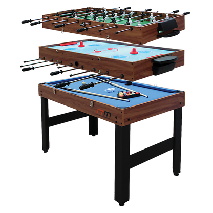 4FT 3-in-1 Games Foosball Soccer Hockey Pool Table-Gift &amp; Novelty &gt; Games &gt; Activity Games-PEROZ Accessories