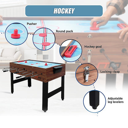 4FT 3-in-1 Games Foosball Soccer Hockey Pool Table-Gift &amp; Novelty &gt; Games &gt; Activity Games-PEROZ Accessories