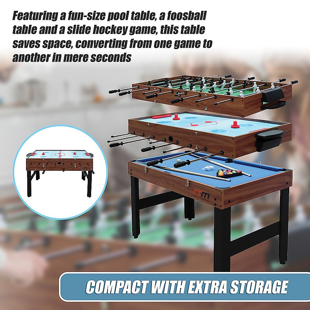 4FT 3-in-1 Games Foosball Soccer Hockey Pool Table-Gift &amp; Novelty &gt; Games &gt; Activity Games-PEROZ Accessories