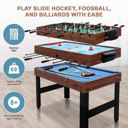 4FT 3-in-1 Games Foosball Soccer Hockey Pool Table-Gift &amp; Novelty &gt; Games &gt; Activity Games-PEROZ Accessories