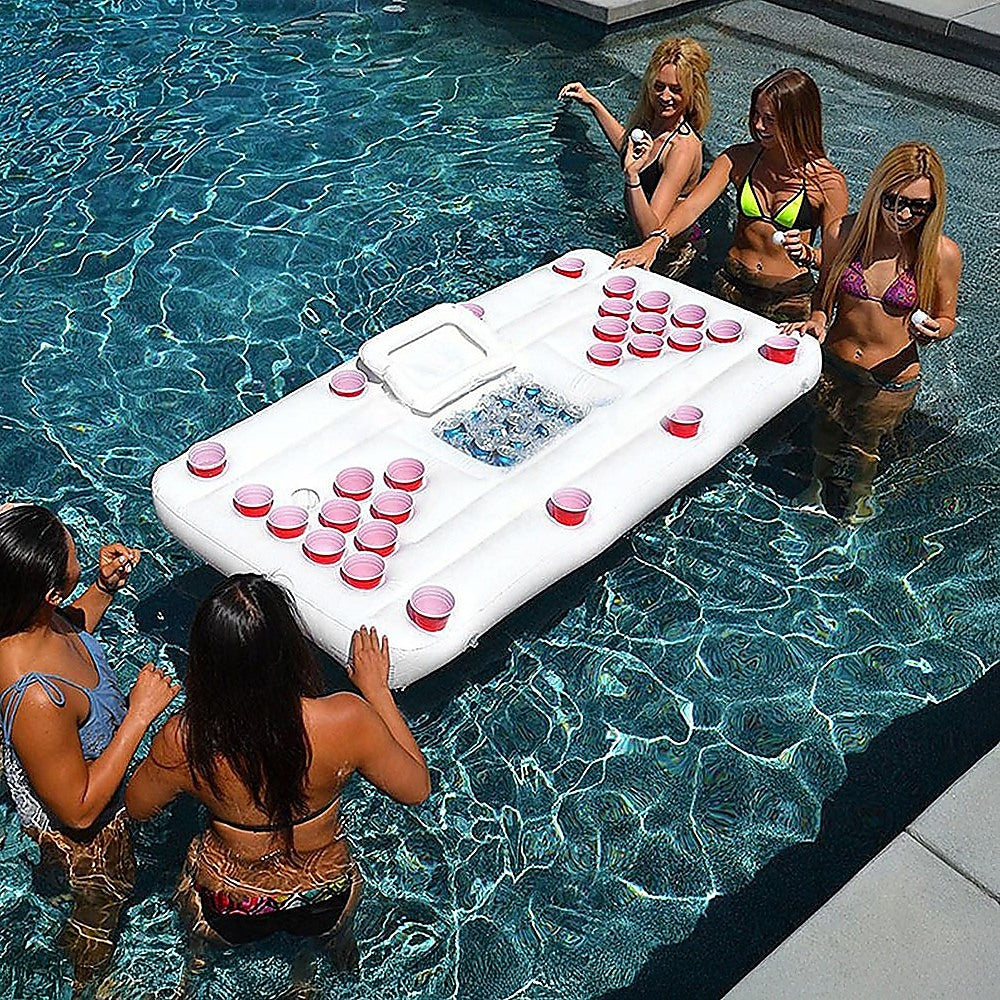 Big PVC Inflatable Beer Pong Raft Floating Pool Party Pong Game Table Lounge Toy-Water Play Toys-PEROZ Accessories