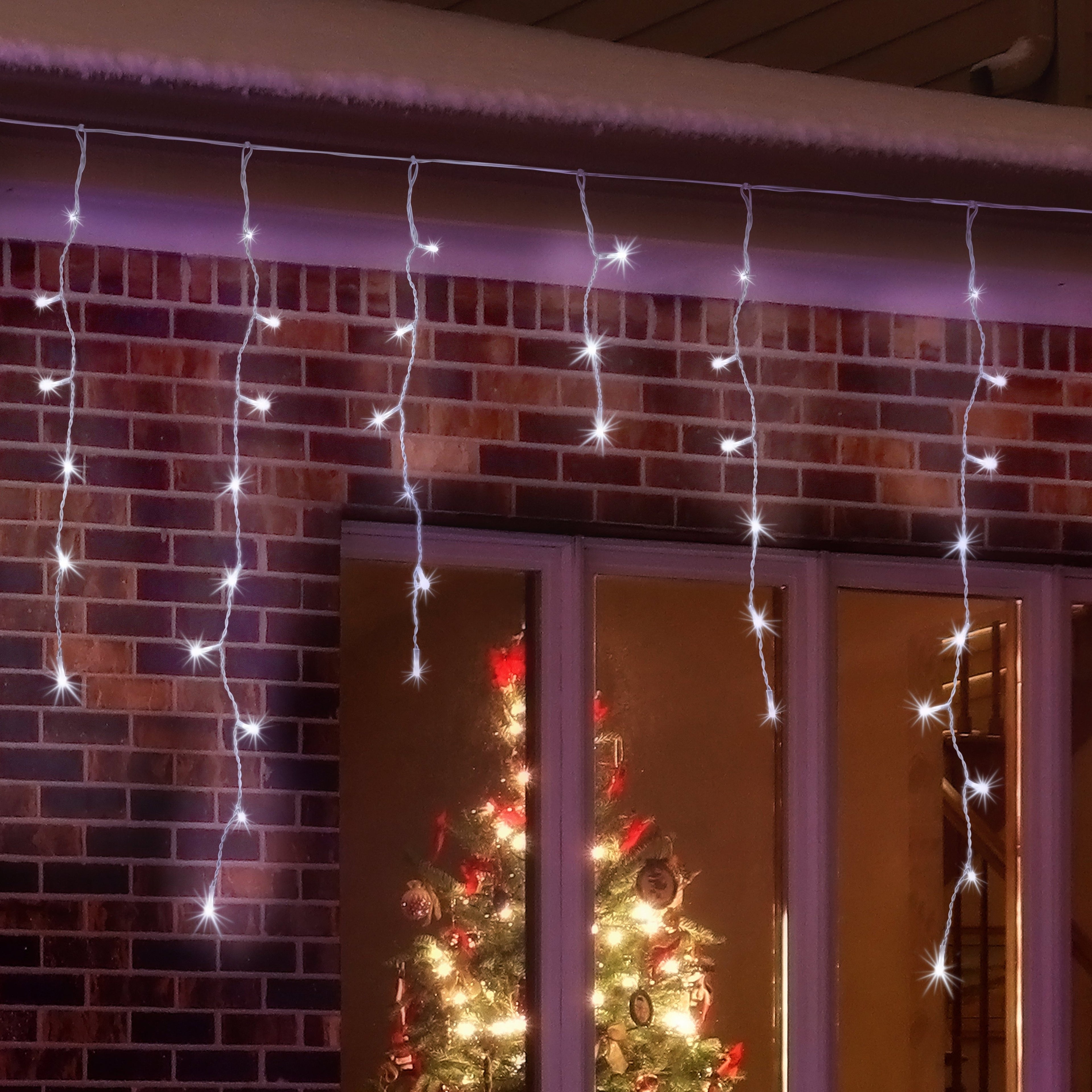 960 LEDs Snowing Icicle Lights – available in 4 Colors - Warm White-Occasions &gt; Christmas &gt; Outdoor Decorations &amp; Lights-PEROZ Accessories