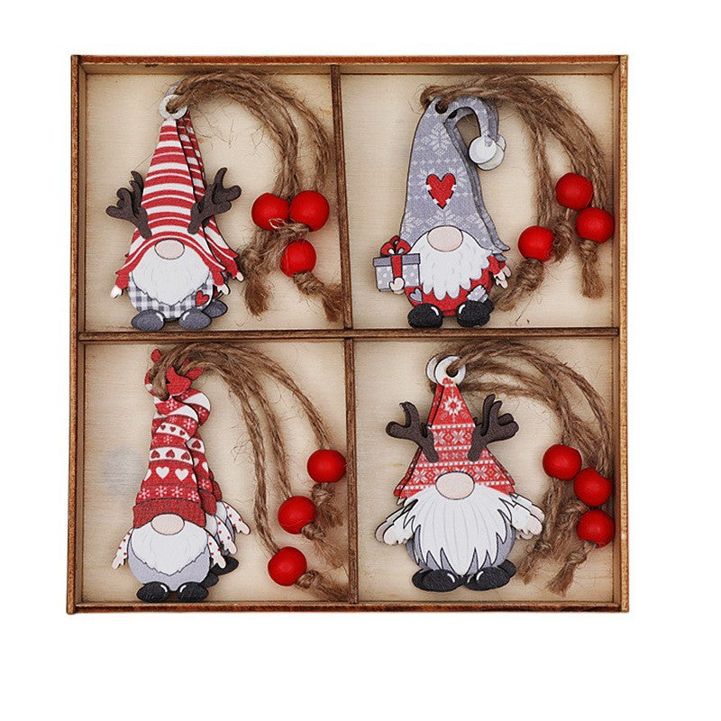 (2 set)Christmas Gnome Ornaments Set - Festive Wooden Decorations for Tree, Set of 12-Occasions &gt; Christmas &gt; Christmas Decorations-PEROZ Accessories