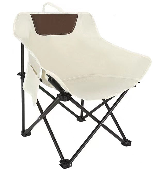 White Outdoor Folding Camping Chair – Portable Lounge Chair, Lightweight Beach Chair, Fishing Stool, and Picnic Seat, Perfect for Outdoor Adventures-Outdoor Recreation &gt; Camping &gt; Camping Appliances-PEROZ Accessories