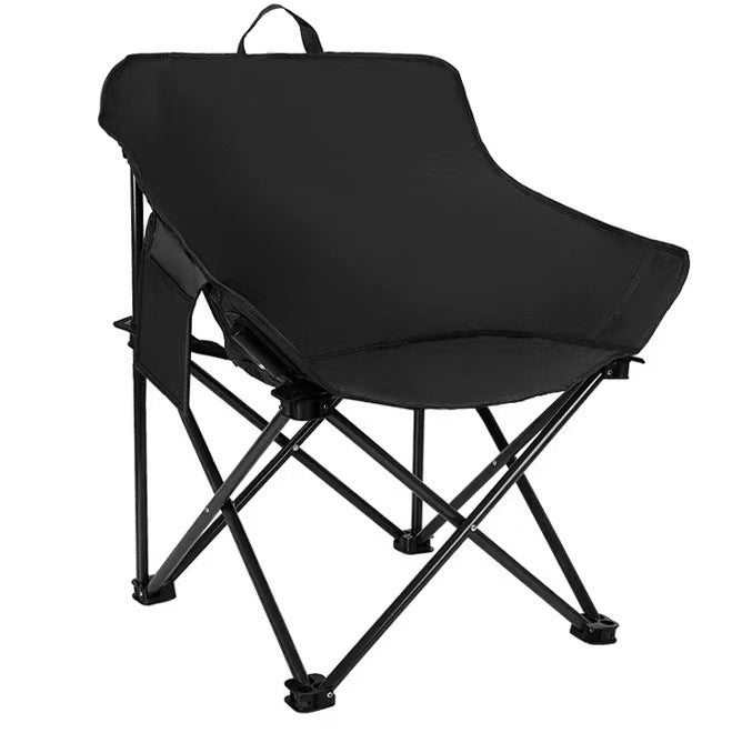 Black Outdoor Folding Camping Chair - Portable Lounge Chair, Lightweight Beach Chair, Fishing Stool, and Picnic Seat, Perfect for Outdoor Adventures-Outdoor Recreation &gt; Camping &gt; Camping Appliances-PEROZ Accessories