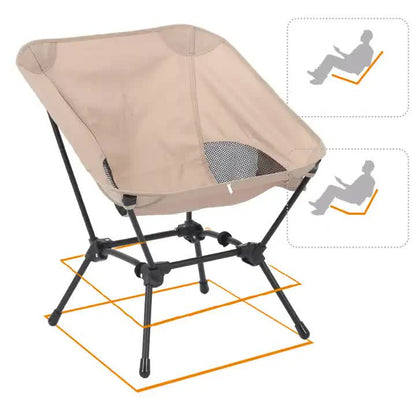 Black Portable Lightweight Folding Beach Chair - Compact Fishing Chair with Square Legs for Outdoor Use-Furniture &gt; Outdoor &gt; Outdoor Chairs-PEROZ Accessories