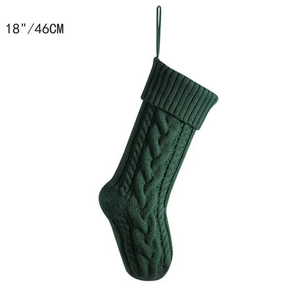 3 PCS Green Knitted Christmas Gift Bag with Decorative Stocking &amp; Color Block Cable Knit - Large Capacity Holiday Gift Bag-Occasions &gt; Wrapping Paper &amp; Gift Bags &gt; Gift Bags-PEROZ Accessories