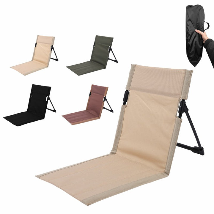 Brown Outdoor Folding Lawn Chair with Backrest - Lightweight, Portable Camping Chair, Beach &amp; Park Recliner, Easy-to-Carry for Relaxing Outdoors-Furniture &gt; Outdoor &gt; Outdoor Chairs-PEROZ Accessories