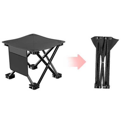 23*28cm Black Outdoor Folding Stool - Lightweight Portable Picnic Chair, Fishing Chair, Camping Seat, and Collapsible Bench for Outdoor Activities-Furniture &gt; Outdoor &gt; Outdoor Chairs-PEROZ Accessories