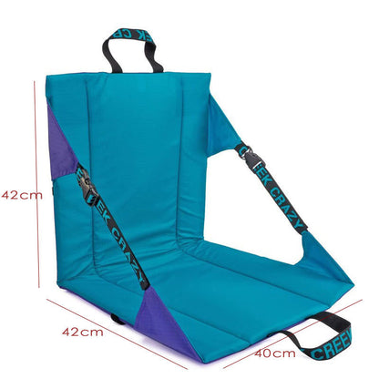 Blue Portable Outdoor Camping Seat Pad with Backrest, Foldable &amp; Waterproof Concert Cushion, 600D Oxford Fabric, Ideal for Hiking &amp; Picnics-Furniture &gt; Outdoor &gt; Outdoor Chairs-PEROZ Accessories