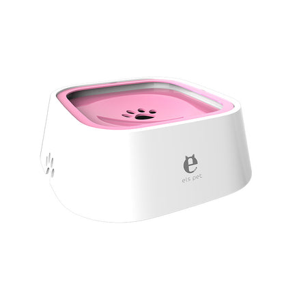 Pink Anti-Spill Floating Pet Water Bowl for Dogs and Cats - 1L Capacity, Splash-Proof and Anti-Wet Mouth Design-Pet Care &gt; Dog Supplies &gt; Dog Bowls, Feeders &amp; Waterers-PEROZ Accessories