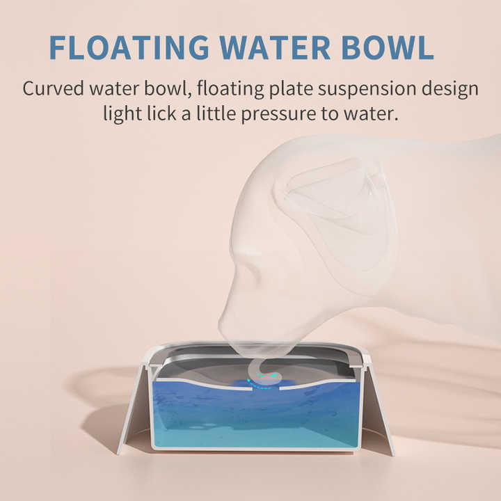 Blue Anti-Spill Floating Pet Water Bowl for Dogs and Cats - 1L Capacity, Splash-Proof and Anti-Wet Mouth Design-Pet Care &gt; Dog Supplies &gt; Dog Bowls, Feeders &amp; Waterers-PEROZ Accessories