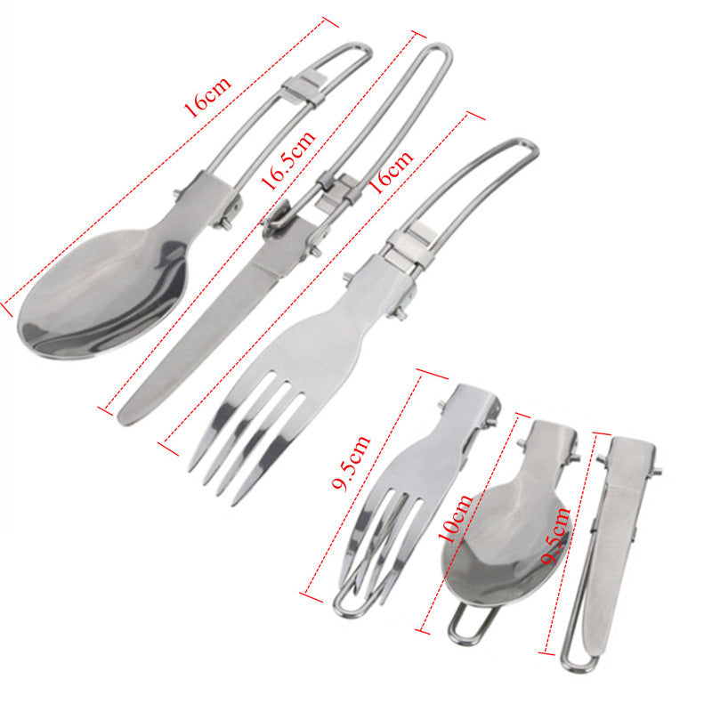 Orange And Grey Compact Outdoor Camping Cookware Set with 410 Stainless Steel Utensils-Furniture &gt; Outdoor &gt; Outdoor Dining Sets-PEROZ Accessories