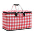 Insulated Picnic Basket with Aluminum Frame - Portable Collapsible Cooler Bag 18L 40*20*23cm(Red plaid)-Outdoor Recreation > Camping > Camping Appliances-PEROZ Accessories