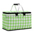 Insulated Picnic Basket with Aluminum Frame - Portable Collapsible Cooler Bag 18L 40*20*23cm(Green plaid)-Outdoor Recreation > Camping > Camping Appliances-PEROZ Accessories