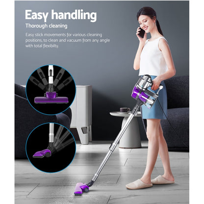 Devanti Stick Vacuum Cleaner Handheld Corded 450W Purple-Vacuum Cleaners-PEROZ Accessories