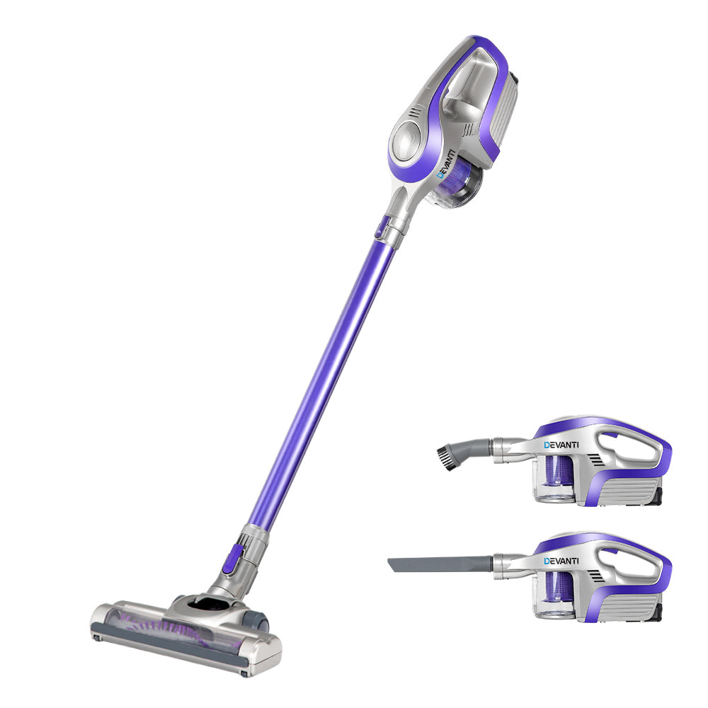 Devanti Stick Vacuum Cleaner Bagless Cordless 150W Purple-Vacuum Cleaners-PEROZ Accessories