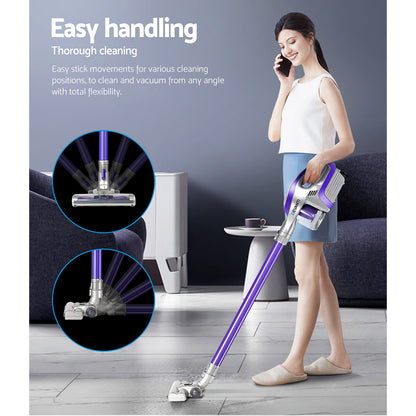 Devanti Stick Vacuum Cleaner Bagless Cordless 150W Purple-Vacuum Cleaners-PEROZ Accessories