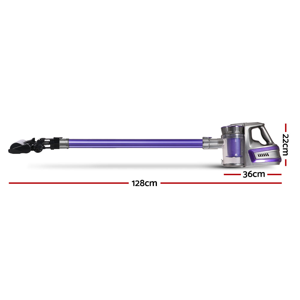 Devanti Stick Vacuum Cleaner Cordless Roller Brush 150W Purple-Vacuum Cleaners-PEROZ Accessories