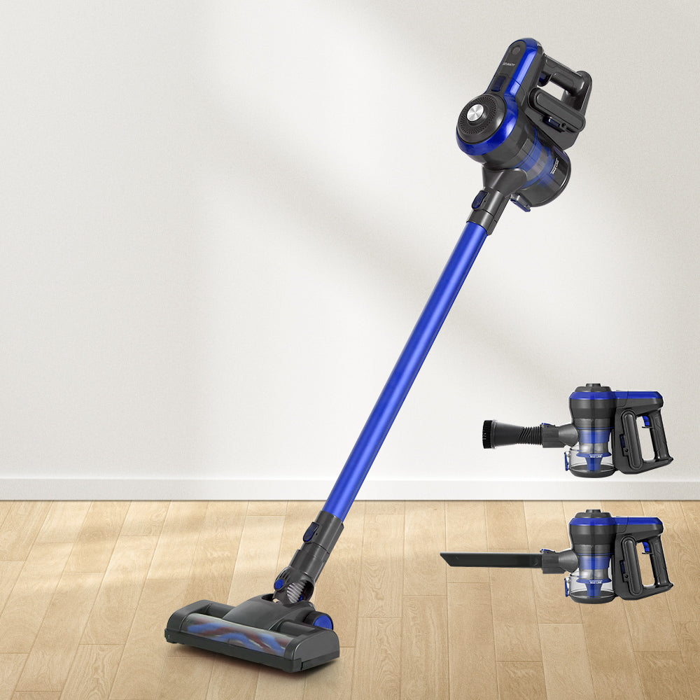 Devanti Stick Vacuum Cleaner Brushless Cordless 250W Blue-Vacuum Cleaners-PEROZ Accessories