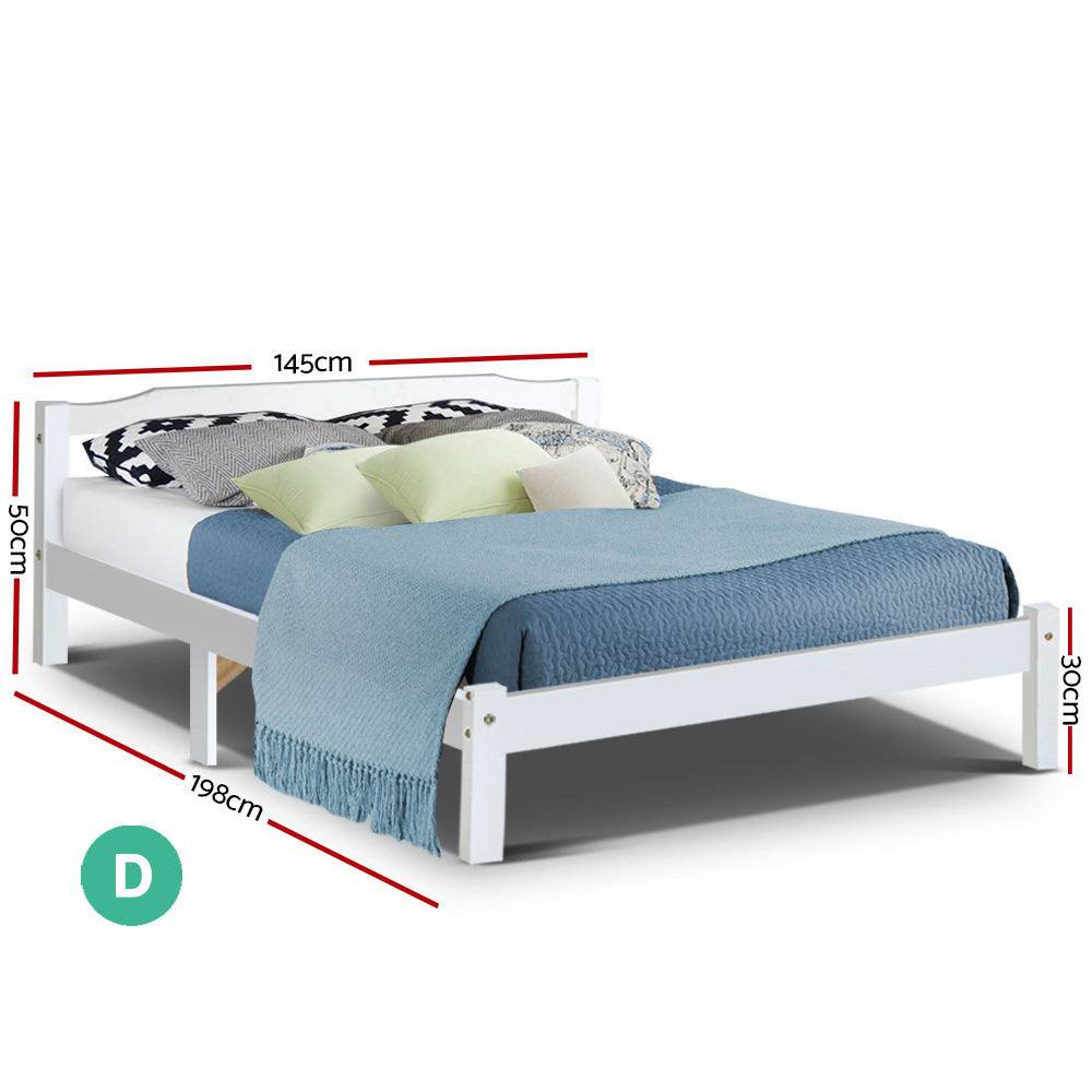 Artiss Bed Frame Double Full Size Wooden Mattress Base Timber Platform-Bed Frames-PEROZ Accessories