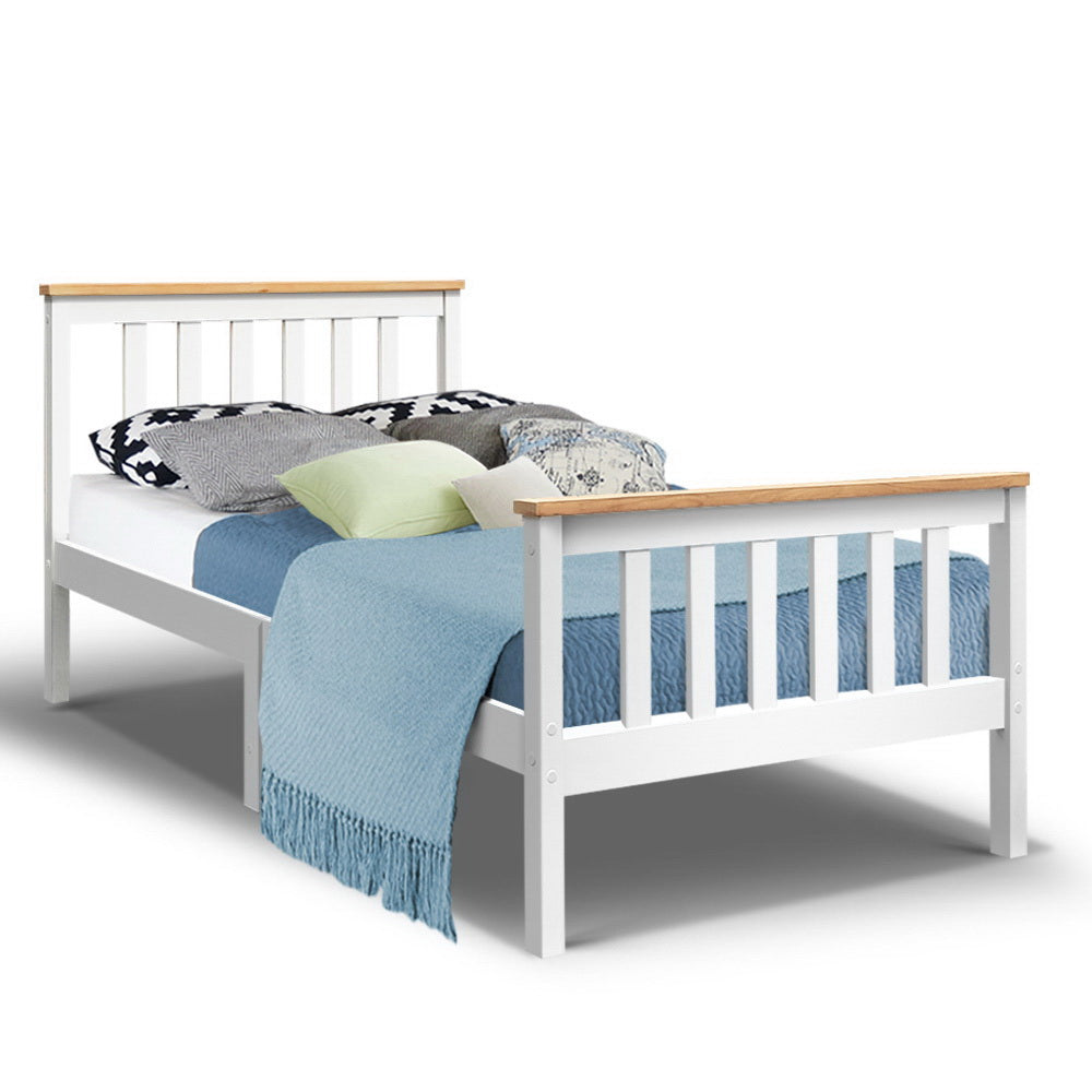 Artiss Single Wooden Bed Frame Bedroom Furniture Kids-Bed Frames-PEROZ Accessories