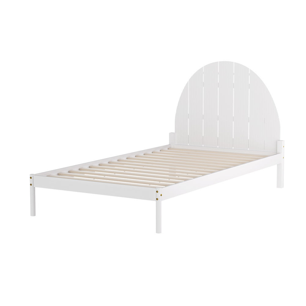 Artiss Bed Frame King Single Size Wooden White DALY-Furniture &gt; Bedroom-PEROZ Accessories