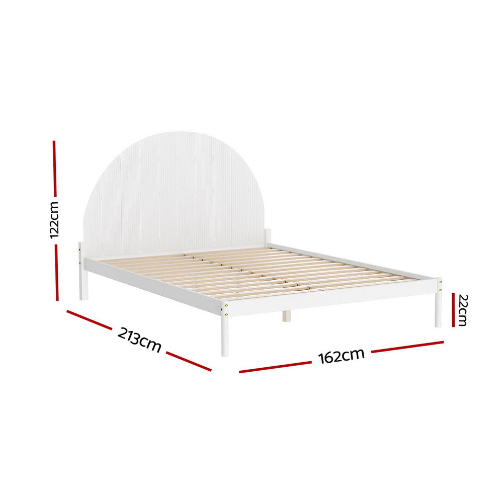 Artiss Bed Frame Queen Size Wooden White DALY-Furniture &gt; Bedroom-PEROZ Accessories