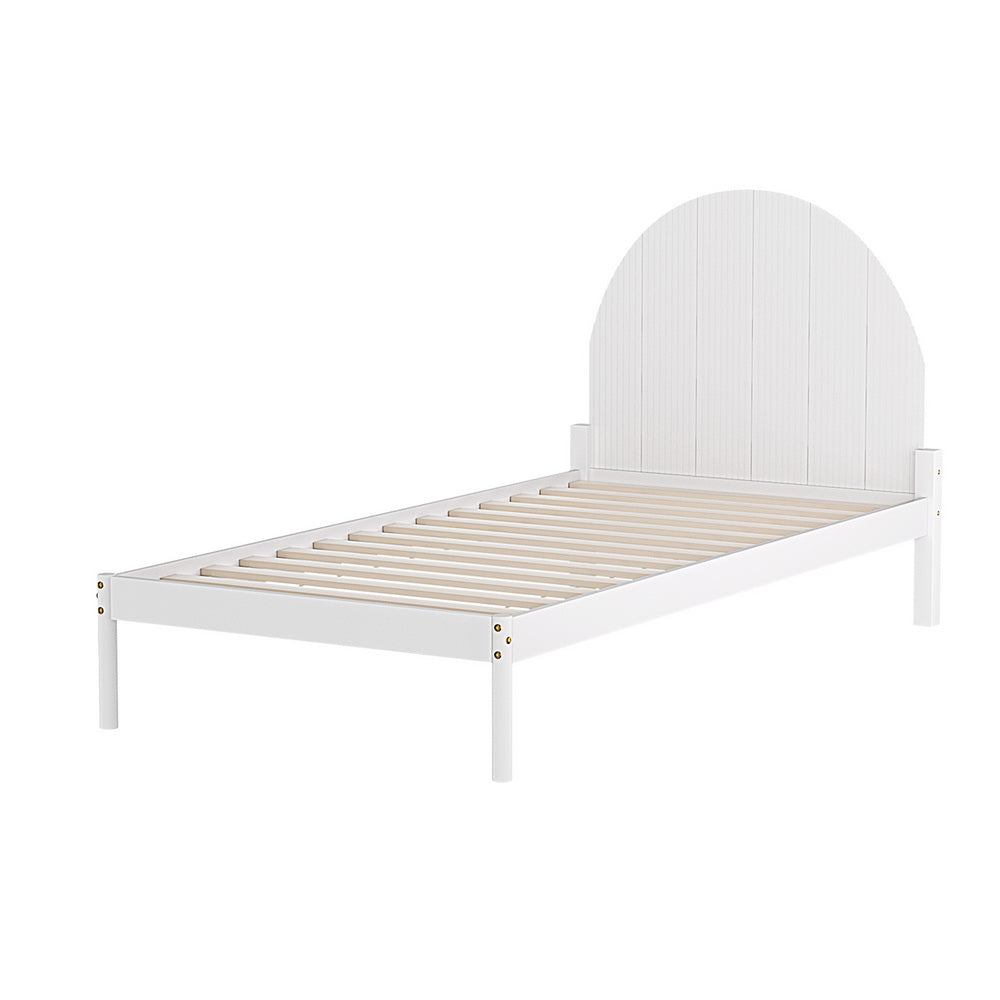 Artiss Bed Frame Single Size Wooden White DALY-Furniture &gt; Bedroom-PEROZ Accessories