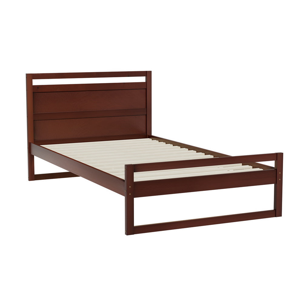 Artiss Bed Frame King Single Size Wooden Walnut WITTON-Furniture &gt; Bedroom-PEROZ Accessories