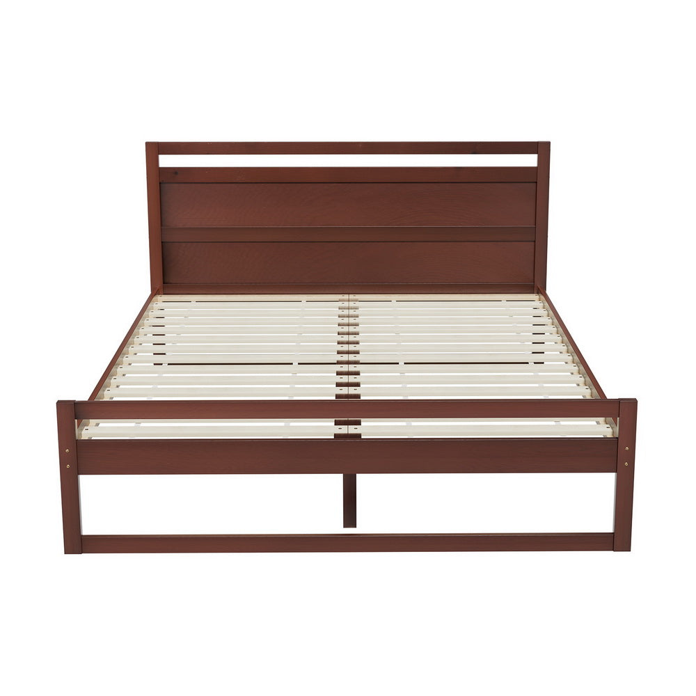 Artiss Bed Frame Queen Size Wooden Walnut WITTON-Furniture &gt; Bedroom-PEROZ Accessories