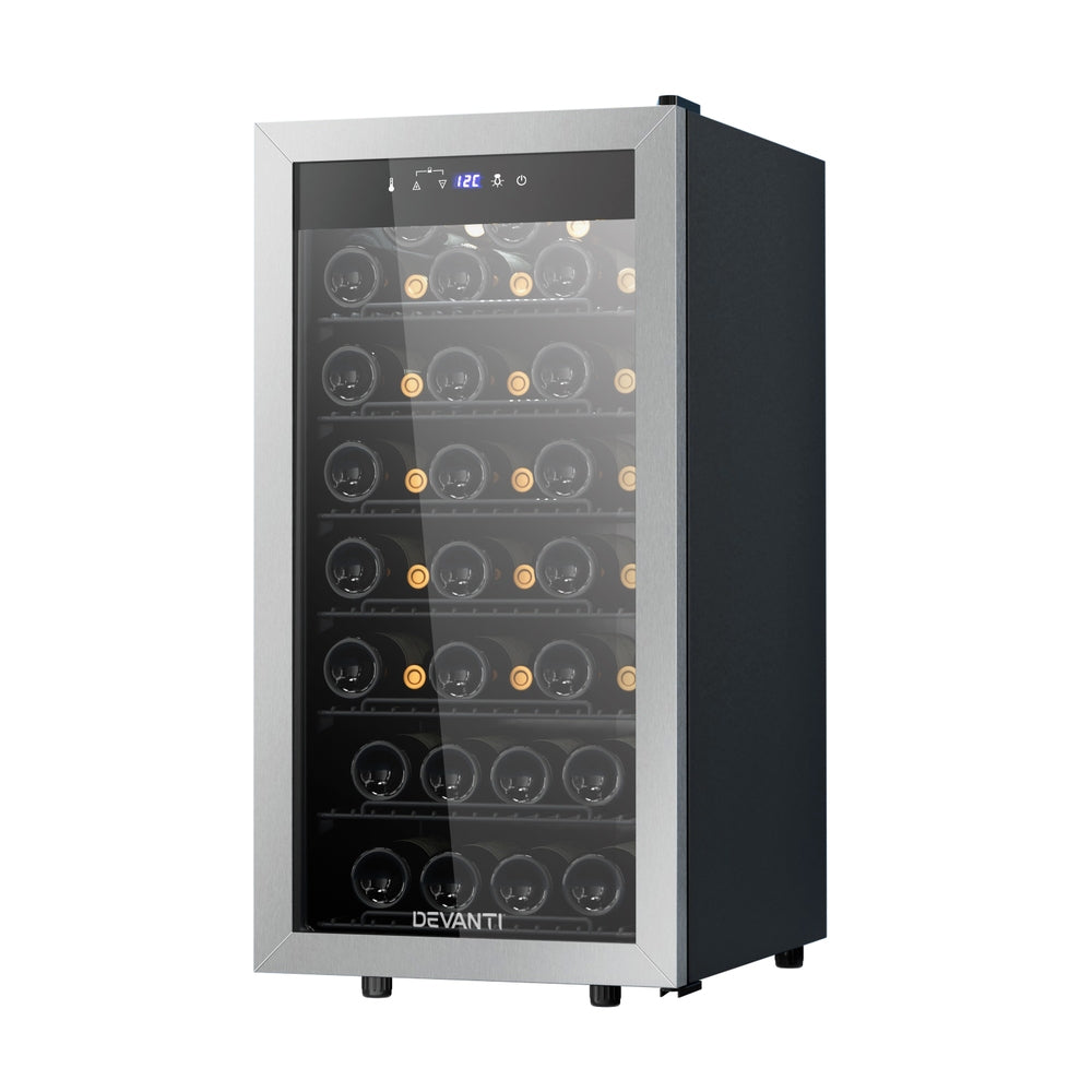 Devanti Wine Fridge Cooler 42 Bottles-Appliances &gt; Fridges &amp; Freezers &gt; Wine Fridges-PEROZ Accessories