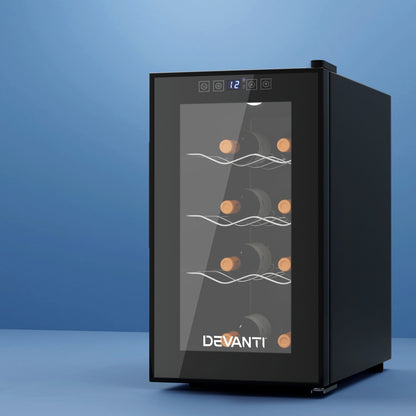 Devanti Wine Fridge Cooler 8 Bottles-Appliances &gt; Fridges &amp; Freezers &gt; Wine Fridges-PEROZ Accessories