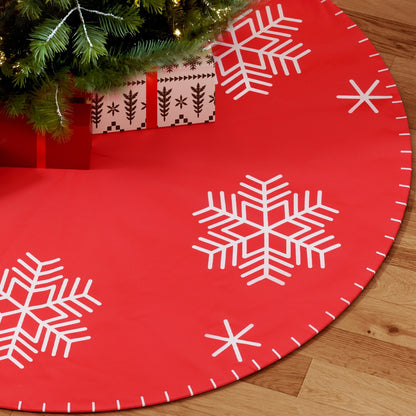 Jingle Jollys Christmas Tree Skirt 120cm Snowflake Ornaments Party Decorations-Occasions &gt; Christmas &gt; Christmas Decorations-PEROZ Accessories