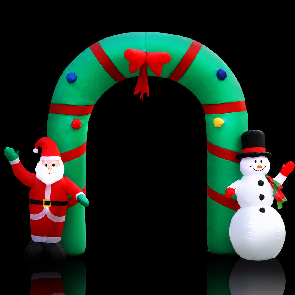 Jingle Jollys Christmas Inflatable Archwary 2.8M Illuminated Decorations-Christmas Inflatables-PEROZ Accessories