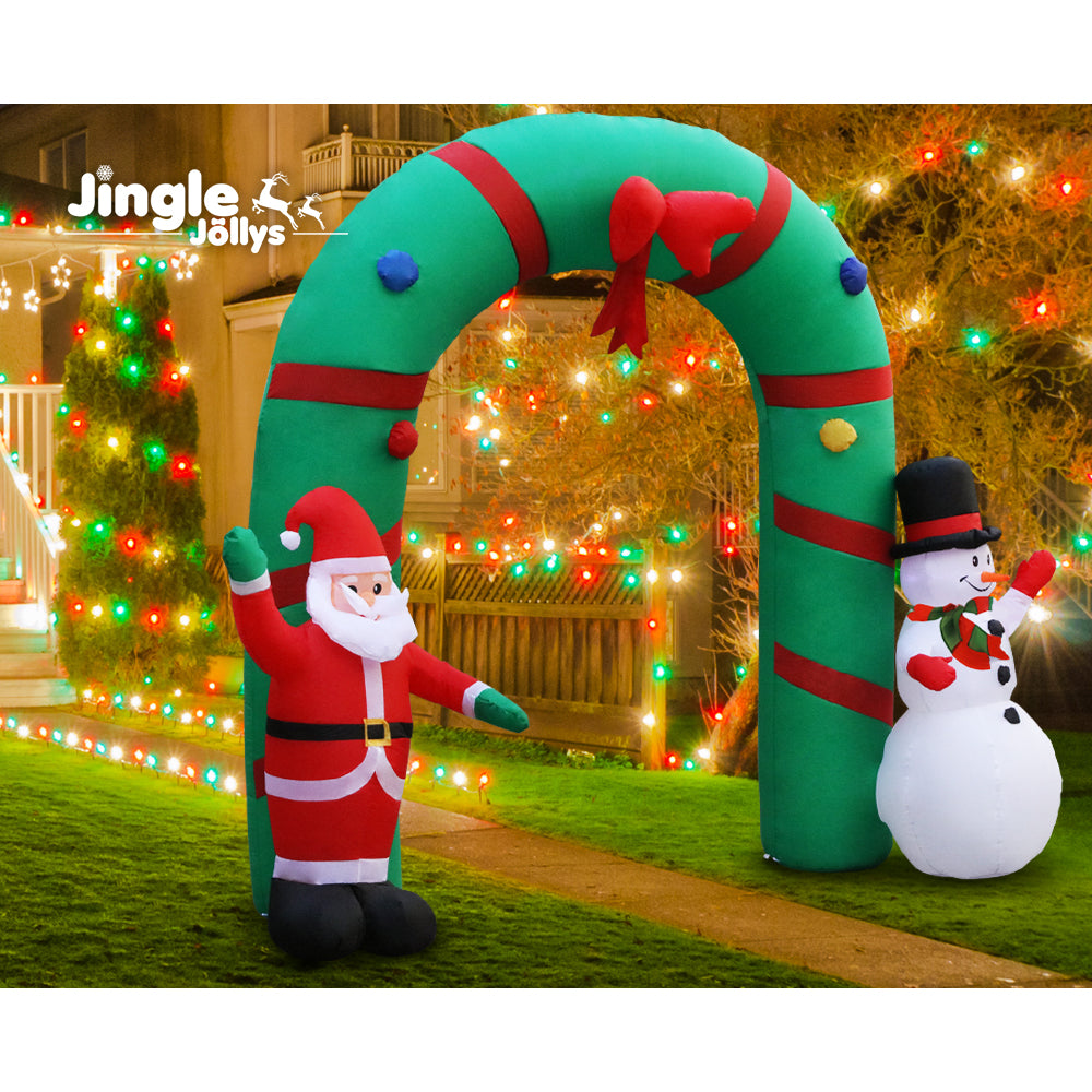 Jingle Jollys Christmas Inflatable Archwary 2.8M Illuminated Decorations-Christmas Inflatables-PEROZ Accessories