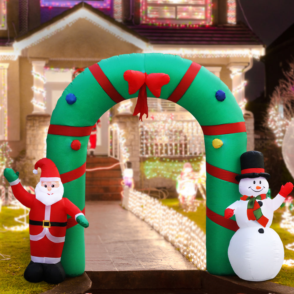 Jingle Jollys Christmas Inflatable Archwary 2.8M Illuminated Decorations-Christmas Inflatables-PEROZ Accessories