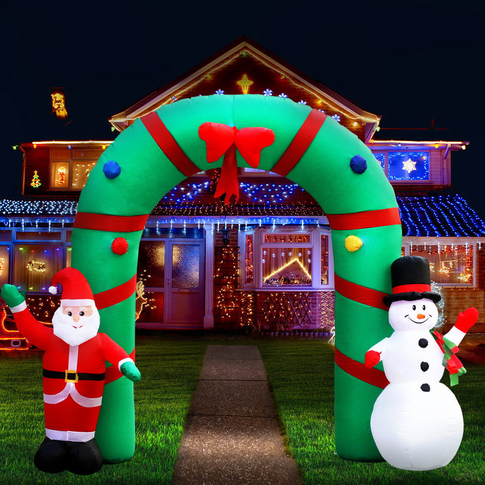 Jingle Jollys Christmas Inflatable Archwary 2.8M Illuminated Decorations-Christmas Inflatables-PEROZ Accessories