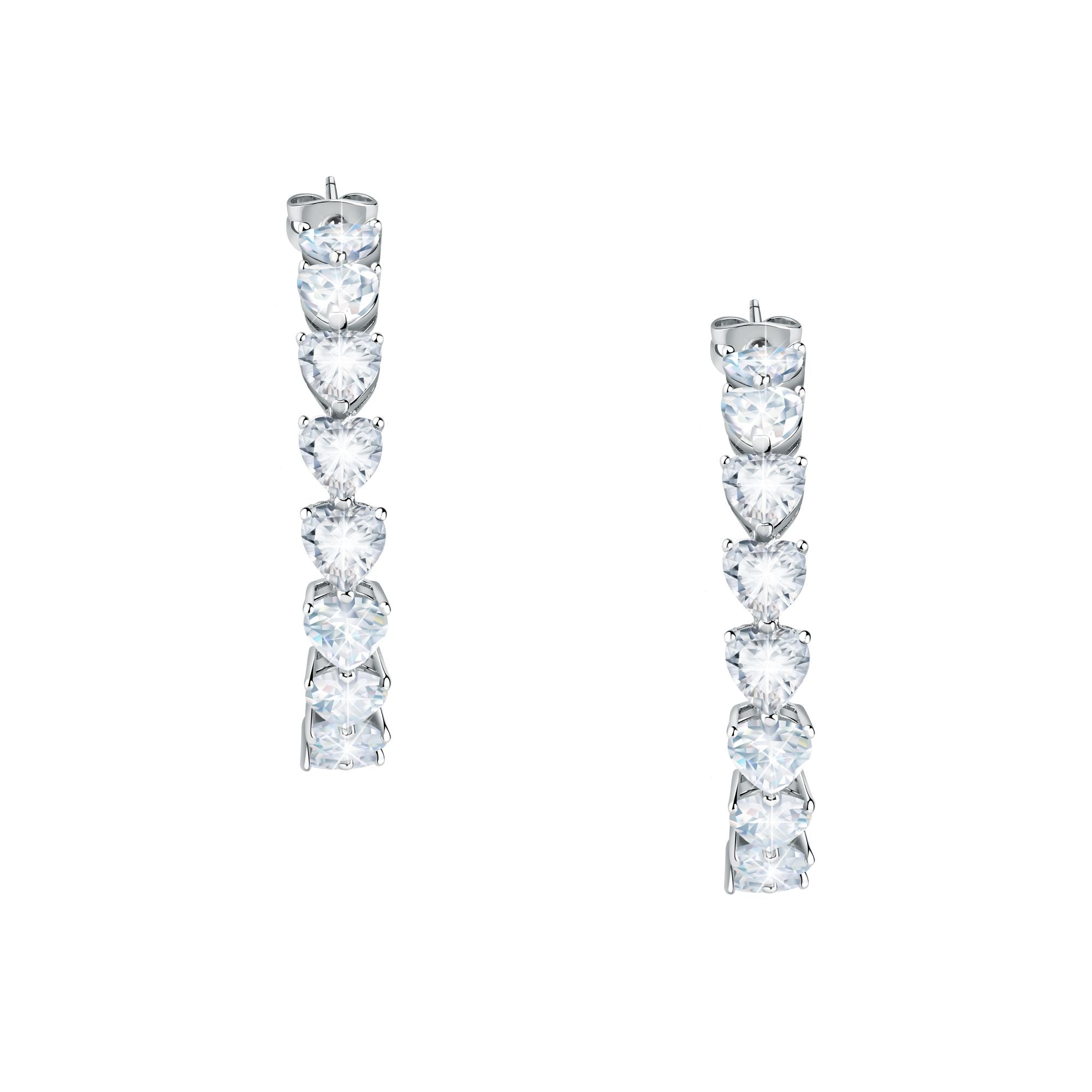 Chiara Ferragni Diamond Heart White Heart Big Hoop Earrings-Earrings-PEROZ Accessories