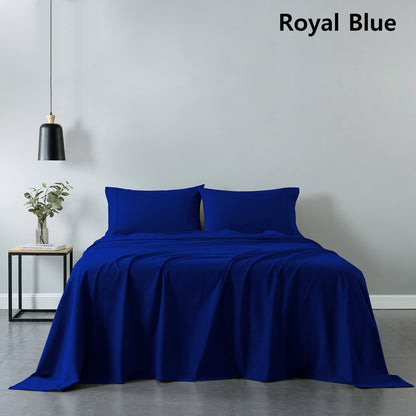 Royal Comfort 100% Cotton Soft Sheet Set And 2 Duck Feather Down Pillows Set-Bed Linen-PEROZ Accessories