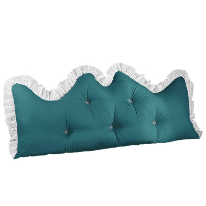 SOGA 150cm Blue Green Princess Bed Pillow Headboard Backrest Bedside Tatami Sofa Cushion with Ruffle Lace Home Decor-Headboard Pillow-PEROZ Accessories