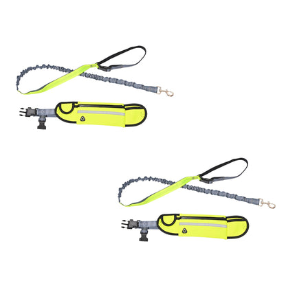 SOGA 2X Yellow Adjustable Hands Free Pet Leash Bag Dog Lead Walking Running Jogging Pet Essentials-Dog Collars-PEROZ Accessories