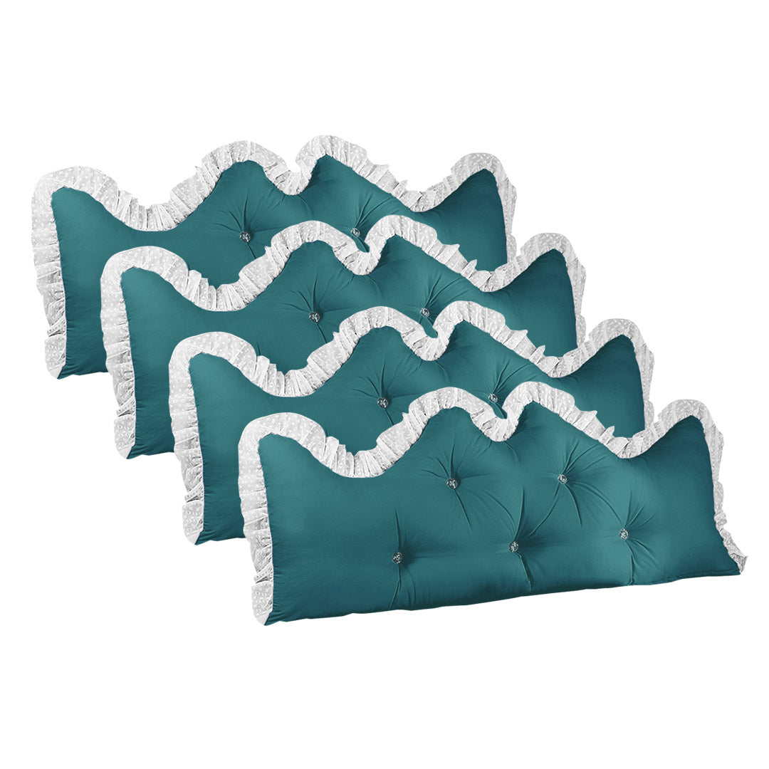 SOGA 4X 150cm Blue Green Princess Bed Pillow Headboard Backrest Bedside Tatami Sofa Cushion with Ruffle Lace Home Decor-Headboard Pillow-PEROZ Accessories