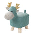 SOGA Green Children Bench Deer Character Round Ottoman Stool Soft Small Comfy Seat Home Decor-Benches-PEROZ Accessories