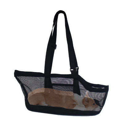 SOGA Black Pet Carrier Bag Breathable Net Mesh Tote Pouch Dog Cat Travel Essentials-Pet Carriers &amp; Travel Products-PEROZ Accessories