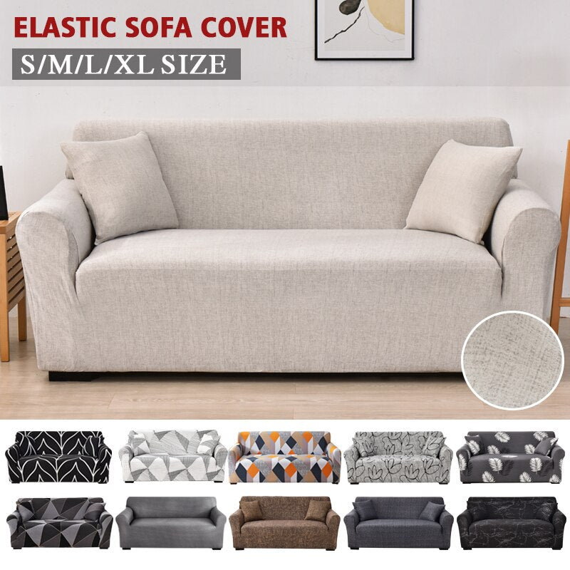 Anyhouz 4 Seater Sofa Cover Plain Blue Style and Protection For Living Room Sofa Chair Elastic Stretchable Slipcover-Slipcovers-PEROZ Accessories