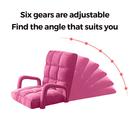 SOGA 4X Foldable Lounge Cushion Adjustable Floor Lazy Recliner Chair with Armrest Pink-PEROZ Accessories