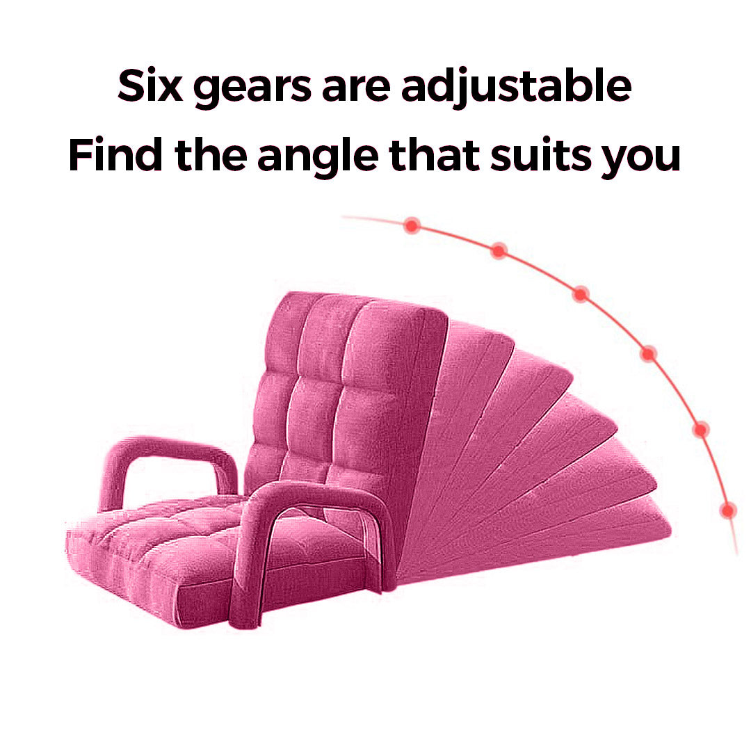 SOGA 2X Foldable Lounge Cushion Adjustable Floor Lazy Recliner Chair with Armrest Pink-PEROZ Accessories