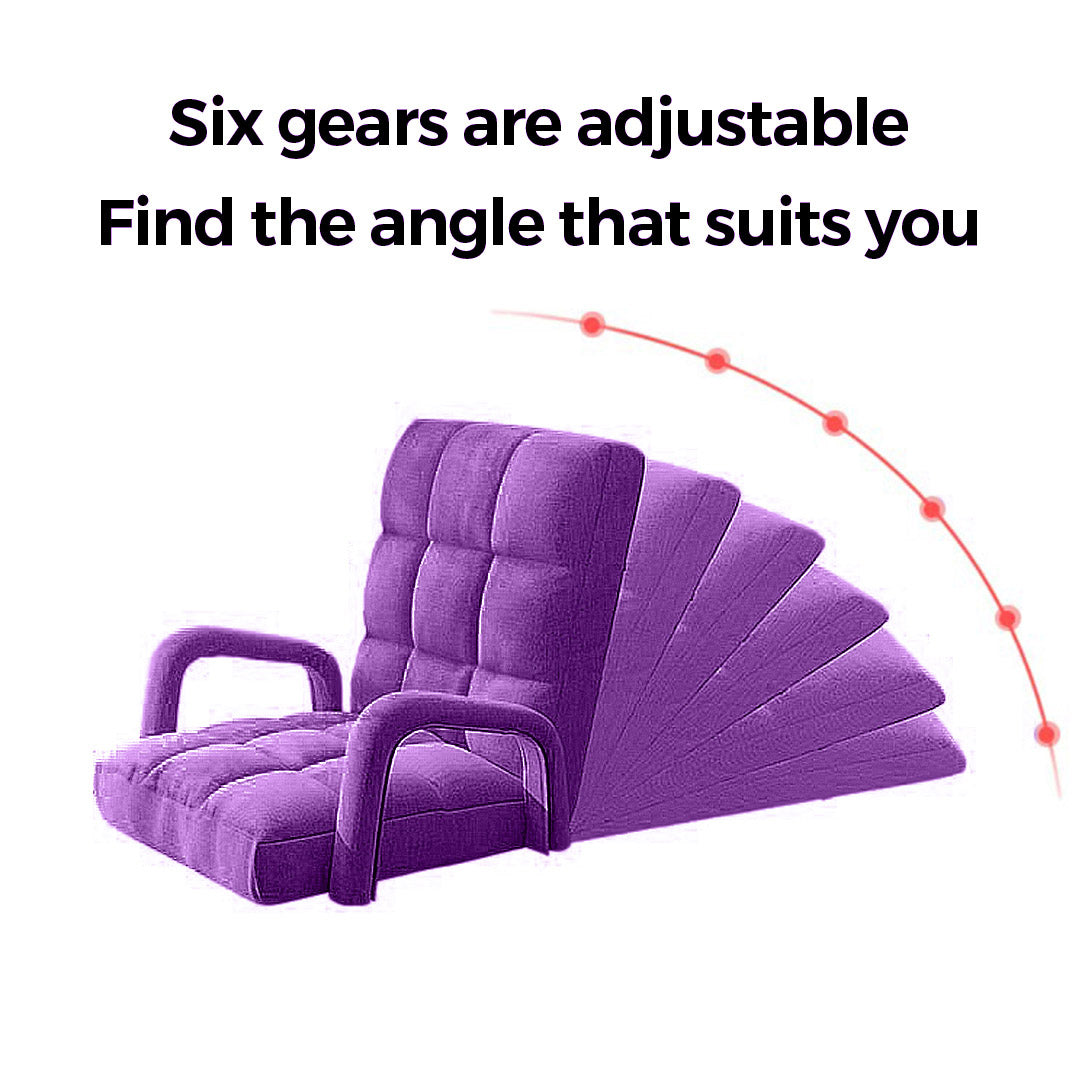 SOGA 4X Foldable Lounge Cushion Adjustable Floor Lazy Recliner Chair with Armrest Purple-PEROZ Accessories