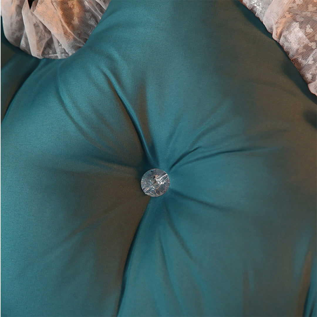 SOGA 150cm Blue Green Princess Bed Pillow Headboard Backrest Bedside Tatami Sofa Cushion with Ruffle Lace Home Decor-Headboard Pillow-PEROZ Accessories